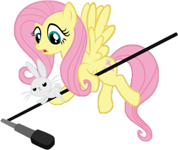 Size: 12190x10262 | Tagged: safe, artist:gratlofatic, character:angel bunny, character:fluttershy, species:pegasus, species:pony, absurd resolution, boom mic, female, flying, mare, microphone, simple background, transparent background, vector