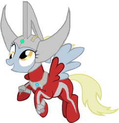 Size: 2185x2249 | Tagged: safe, artist:crisostomo-ibarra, character:derpy hooves, species:pegasus, species:pony, female, mare, power ponies oc, simple background, solo, taro, transparent background, ultraman, ultraman taro, vector