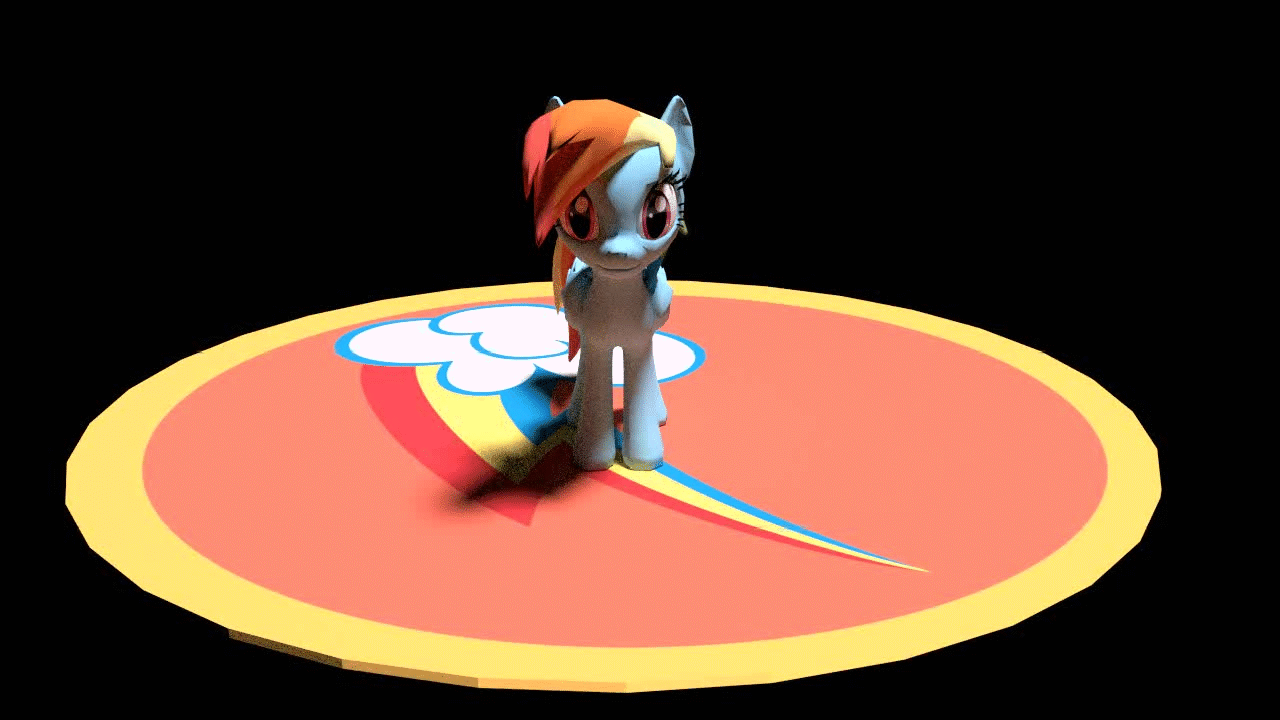 Size: 1280x720 | Tagged: safe, artist:mrbrunoh1, character:rainbow dash, 3d, animated, blender, female, solo, spitfiresparkle