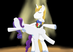 Size: 1024x724 | Tagged: safe, artist:fia94, character:prince blueblood, character:rarity, ship:rariblood, dancing, female, male, shipping, straight