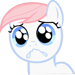 Size: 1291x1280 | Tagged: safe, artist:leapingriver, derpibooru original, character:nurse redheart, about to cry, big eyes, blank flank, cute, female, filly, filly nurse redheart, foal, looking at you, sad, simple background, solo, transparent background, vector, younger