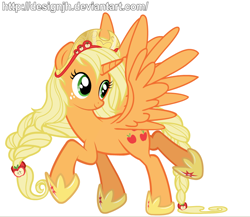 Size: 896x777 | Tagged: safe, artist:php94, character:applejack, species:alicorn, species:pony, applecorn, female, horn, race swap, solo, wings