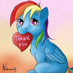 Size: 1500x1500 | Tagged: safe, artist:winternachts, character:rainbow dash, female, heart, solo, thank you
