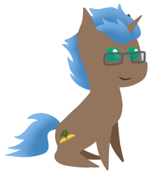 Size: 439x501 | Tagged: safe, artist:timid tracks, oc, oc only, oc:epic tale, species:pony, species:unicorn, commission, cute, male, pointy ponies, solo