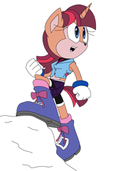 Size: 1920x2560 | Tagged: safe, artist:megaartist923, character:twilight sparkle, species:anthro, archie comics, crossover, female, fusion, hybrid, midriff, sally acorn, sega, simple background, solo, sonic the hedgehog (series), video game