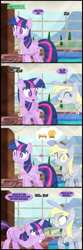 Size: 1024x3090 | Tagged: safe, artist:narflarg, character:derpy hooves, character:twilight sparkle, character:twilight sparkle (alicorn), species:alicorn, species:pony, baseball, bronycon, cap, clothing, comic, female, hat, mare, muffin, out of work derpy, screw, thought bubble