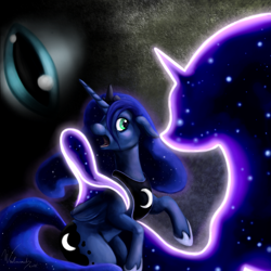 Size: 1600x1600 | Tagged: safe, artist:winternachts, character:nightmare moon, character:princess luna, character:tantabus, dream, fear, nightmare