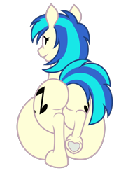 Size: 900x1250 | Tagged: safe, artist:slimeyjenkins, character:dj pon-3, character:vinyl scratch, belly, female, hyper, hyper pregnancy, impossibly large belly, pregnant, solo, underhoof