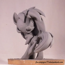 Size: 800x805 | Tagged: safe, artist:frozenpyro71, character:dj pon-3, character:vinyl scratch, clay, craft, irl, photo, sculpey, sculpture, solo, wip