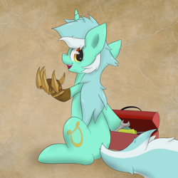 Size: 800x800 | Tagged: safe, artist:muffinsforever, character:lyra heartstrings, claws, hand