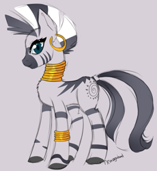 Size: 900x977 | Tagged: safe, artist:newvagabond, character:zecora, species:zebra, female, simple background, solo
