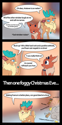 Size: 1024x2048 | Tagged: safe, artist:ethaes, community related, character:velvet reindeer, species:deer, species:reindeer, them's fightin' herds, accent, antlers, christmas, comic, descriptive noise, fluffy, meme, rudolph the red nosed reindeer, subversion, wilhelm scream