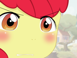 Size: 2675x2009 | Tagged: safe, artist:yuki endo, character:apple bloom, species:anthro, ambiguous facial structure, face, gununu, high res, meme, reaction image