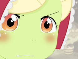 Size: 2675x2009 | Tagged: safe, artist:yuki endo, character:granny smith, species:anthro, ambiguous facial structure, face, female, gununu, high res, meme, reaction image, solo, young granny smith