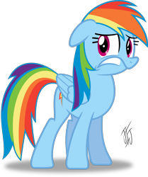 Size: 3000x3595 | Tagged: safe, artist:mlp-scribbles, character:rainbow dash, female, scared, shadow, simple background, solo, transparent background, vector