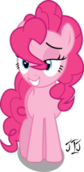 Size: 3000x6162 | Tagged: safe, artist:mlp-scribbles, character:pinkie pie, bedroom eyes, female, simple background, solo, transparent background, vector