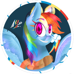 Size: 1000x1000 | Tagged: safe, artist:darkestsunset, character:rainbow dash, clothing, female, scarf, solo