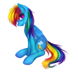 Size: 1000x1000 | Tagged: safe, artist:n0m1, character:rainbow dash, cute, dashabetes, female, looking at you, solo, wings