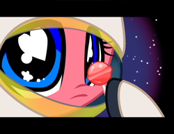 Size: 1400x1080 | Tagged: safe, artist:creshosk, oc, oc only, oc:cherry bloom, species:alicorn, species:pony, alicorn oc, astronaut, solo, space, space suit, wingding eyes
