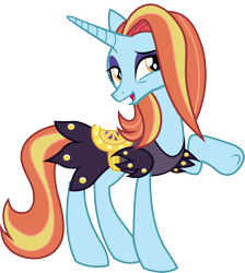 Size: 5995x6698 | Tagged: safe, artist:koolfrood, character:sassy saddles, episode:canterlot boutique, g4, my little pony: friendship is magic, absurd resolution, female, raised eyebrow, raised hoof, simple background, smiling, solo, transparent background, vector