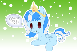 Size: 1432x987 | Tagged: safe, artist:pauuhanthothecat, oc, oc:princess argenta, nation ponies, argentina, crown, cute, ponified, spanish, translated in the description
