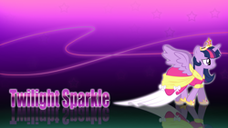 Size: 1600x900 | Tagged: safe, artist:pauuhanthothecat, character:twilight sparkle, character:twilight sparkle (alicorn), species:alicorn, species:pony, episode:magical mystery cure, g4, my little pony: friendship is magic, clothing, coronation dress, costume, crown, dress, element of magic, female, mare, solo, stars, wallpaper