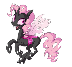 Size: 561x520 | Tagged: safe, artist:heilos, character:pinkie pie, species:changeling, changelingified, female, pink changeling, solo, species swap