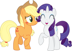 Size: 8000x5658 | Tagged: safe, artist:aethon056, character:applejack, character:rarity, ship:rarijack, .svg available, absurd resolution, female, hoofsies, lesbian, shipping, simple background, transparent background, vector