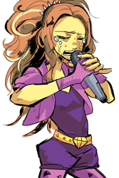 Size: 666x1000 | Tagged: safe, artist:akomaru, character:adagio dazzle, my little pony:equestria girls, crying, female, microphone, singing, solo