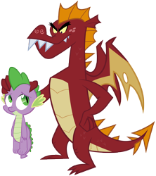 Size: 7296x8198 | Tagged: safe, artist:rainbowderp98, character:garble, character:spike, species:dragon, episode:dragon quest, g4, my little pony: friendship is magic, .psd available, absurd resolution, duo, male, simple background, teenaged dragon, transparent background, vector