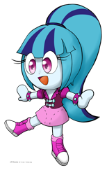 Size: 1840x2990 | Tagged: safe, artist:theratedrshimmer, character:sonata dusk, my little pony:equestria girls, boots, chibi, clothing, cute, female, ponytail, skirt, socks, solo, sonatabetes