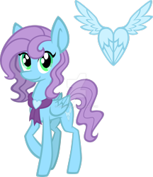 Size: 1280x1480 | Tagged: safe, artist:agentkirin, character:saddle rager, oc, oc only, oc:feather fluff, species:pegasus, species:pony, episode:power ponies, g4, my little pony: friendship is magic, clothing, scarf, solo, watermark