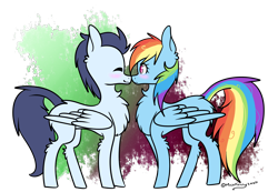 Size: 2132x1472 | Tagged: safe, artist:lceiandic, character:rainbow dash, character:soarin', species:pony, ship:soarindash, blushing, boop, female, male, noseboop, shipping, simple background, straight, transparent background