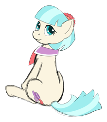 Size: 946x1075 | Tagged: safe, artist:wcnimbus, character:coco pommel, female, looking back, looking over shoulder, sketch, solo
