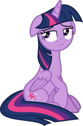 Size: 3924x5999 | Tagged: safe, artist:korsoo, character:twilight sparkle, character:twilight sparkle (alicorn), species:alicorn, species:pony, episode:stranger than fanfiction, .svg available, absurd resolution, female, floppy ears, folded wings, inkscape, mare, raised hoof, simple background, sitting, solo, tired, transparent background, vector