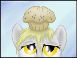 Size: 800x600 | Tagged: safe, artist:thelonelampman, character:derpy hooves, species:pegasus, species:pony, balancing, digit street, eyes on the prize, female, get, index get, looking up, mare, milestone, muffin, solo, when you see it