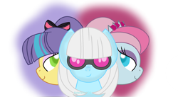 Size: 2052x1128 | Tagged: safe, artist:estefania200, character:photo finish, my little pony:equestria girls, equestria girls ponified, pixel pizazz, ponified, the snapshots, violet blurr