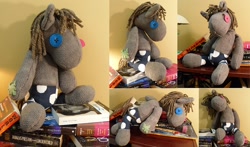 Size: 1250x734 | Tagged: safe, artist:voodoo-tiki, character:smarty pants, book, doll, irl, photo, plushie, toy