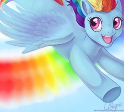 Size: 830x750 | Tagged: dead source, safe, artist:laurenmagpie, character:rainbow dash, species:pegasus, species:pony, g4, my little pony: friendship is magic, female, flying, happy, mare, photoshop, solo, sonic rainboom