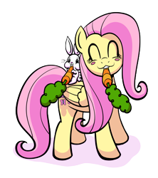 Size: 1600x1800 | Tagged: safe, artist:regularmouseboy, character:angel bunny, character:fluttershy, species:rabbit, animal, carrot, cute, eating, food, herbivore, horses doing horse things, shyabetes