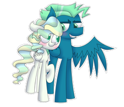 Size: 2743x2377 | Tagged: dead source, safe, artist:supercoco142, character:sky stinger, character:vapor trail, ship:vaporsky, episode:top bolt, g4, my little pony: friendship is magic, male, shipping, simple background, straight