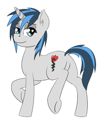 Size: 1086x1300 | Tagged: safe, artist:wcnimbus, oc, oc only, oc:arcana aid, species:pony, species:unicorn, bedroom eyes, dock, featureless crotch, female, heart eyes, mare, plot, presenting, rod of asclepius, sassy, simple background, smiling, solo, transparent background, two toned mane, wingding eyes