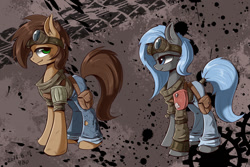 Size: 1500x1000 | Tagged: safe, artist:l8lhh8086, oc, oc only, species:earth pony, species:pony, clothing, goggles, saddle bag