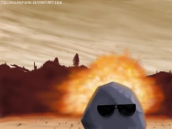 Size: 800x600 | Tagged: safe, artist:thelonelampman, character:tom, explosion, sunglasses