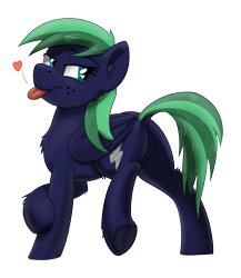 Size: 1323x1525 | Tagged: safe, artist:wcnimbus, oc, oc only, oc:middy, species:pegasus, species:pony, bedroom eyes, dock, featureless crotch, female, heart eyes, mare, plot, presenting, simple background, smiling, solo, tongue out, transparent background, wingding eyes