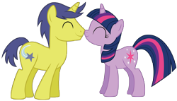 Size: 7000x4000 | Tagged: safe, artist:midnight--blitz, character:comet tail, character:twilight sparkle, ship:cometlight, absurd resolution, female, male, nuzzling, shipping, simple background, straight, transparent background, vector