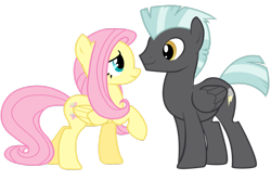 Size: 1097x729 | Tagged: safe, artist:luuandherdraws, character:fluttershy, character:thunderlane, ship:thundershy, female, male, shipping, straight