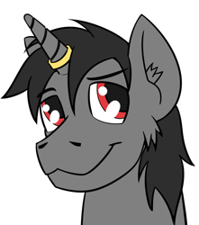 Size: 879x994 | Tagged: safe, artist:wcnimbus, oc, oc only, species:pony, species:unicorn, horn ring, male, request, ring, smiling, solo, stallion