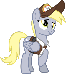 Size: 6400x7131 | Tagged: safe, artist:korsoo, character:derpy hooves, species:pegasus, species:pony, episode:to where and back again, g4, my little pony: friendship is magic, .svg available, absurd resolution, female, mailmare, mare, simple background, solo, transparent background, vector, worried
