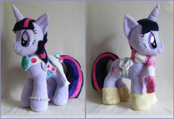 Size: 900x616 | Tagged: safe, artist:magnastorm, character:twilight sparkle, species:pony, boots, clothing, irl, photo, plushie, saddle, scarf, toy